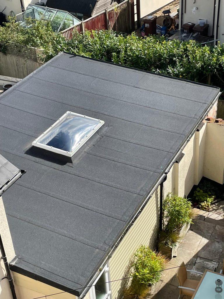 black flat roofing